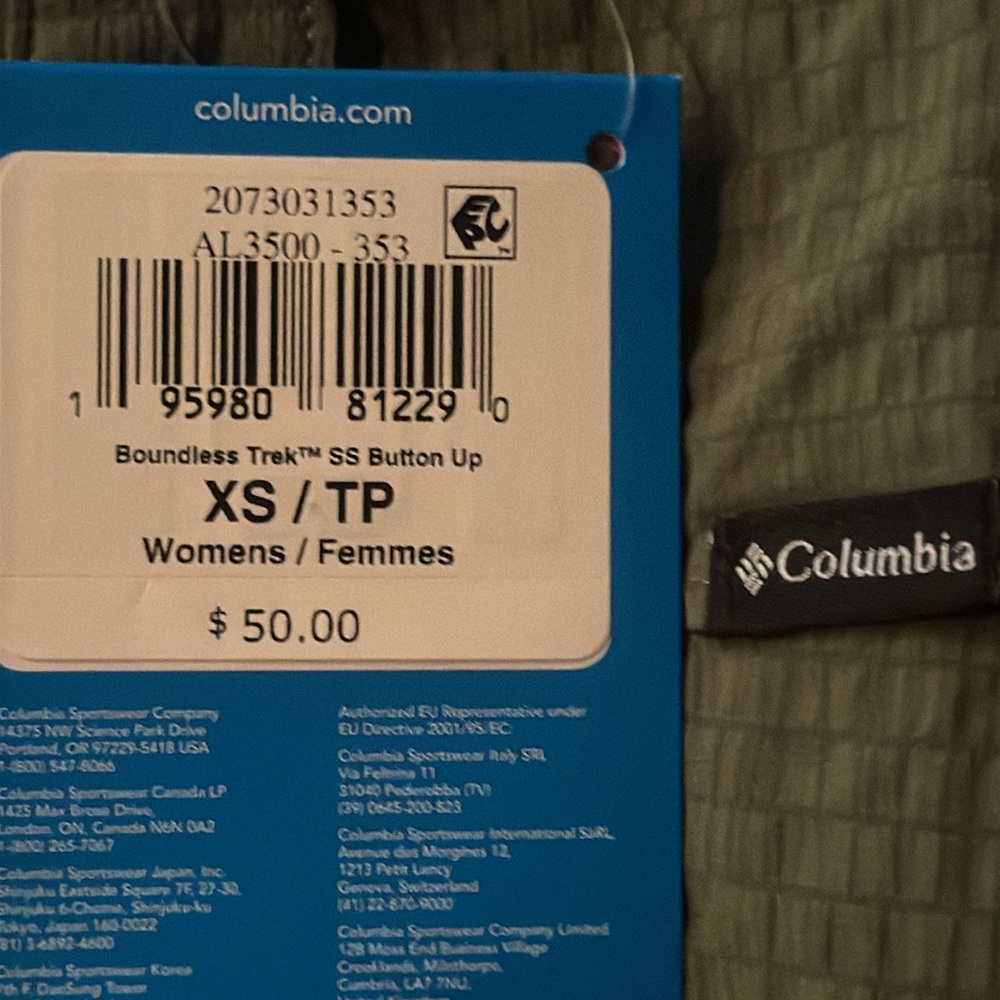 NWT‎ Women’s Columbia Boundless Trek SS Button Up Shirt - Picture 9 of 9